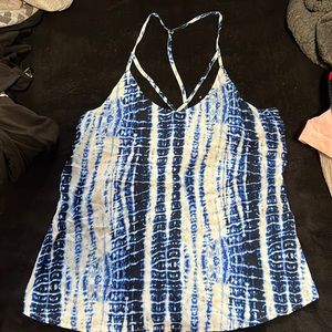 Blue tie dye tank top size medium worn only once